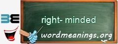 WordMeaning blackboard for right-minded